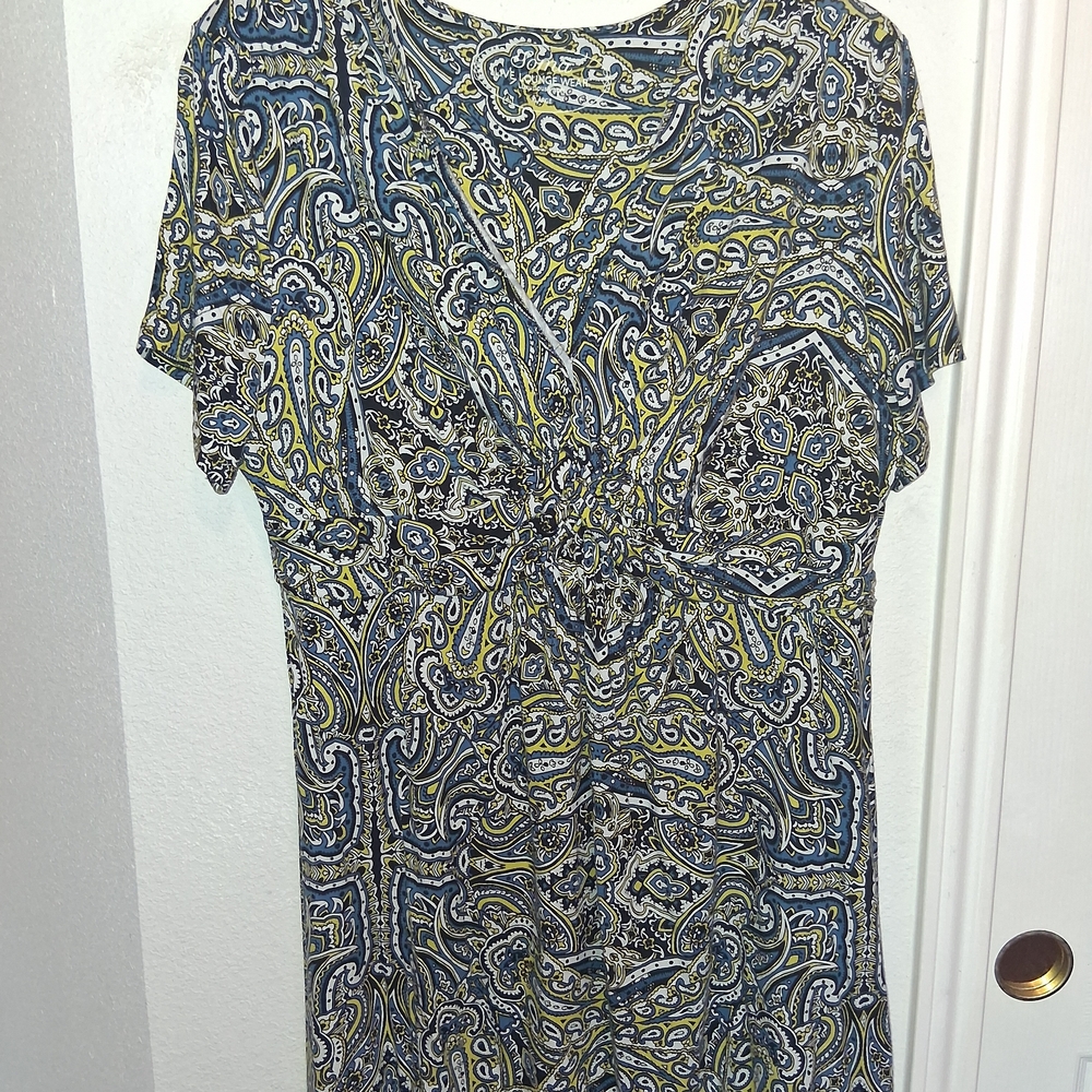 Soma Blue and Yellow Paisley Blouse